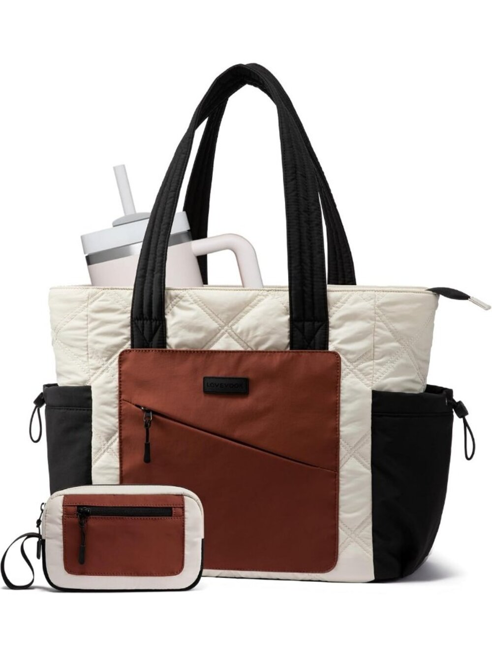 Lightweight Quilted Puffer Tote Bag for Women | Stylish Work & Travel Bag with